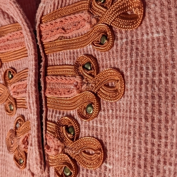 FREE People Red Battalion Thermal Henley XS @C5 - Picture 6 of 10